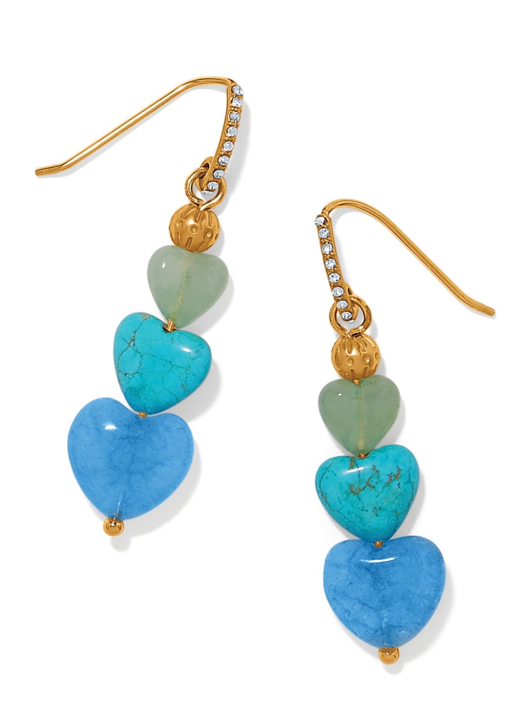 One Heart Multi Heart Bead French Wire Earrings BJEWELRY:~~Unassigned~~ Brighton Collectables 