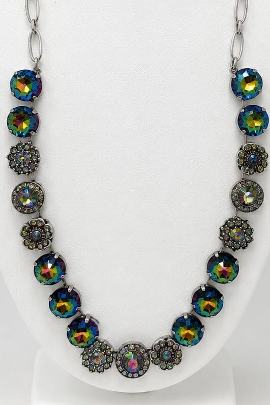 Large Rosette Rivoli Necklace in "Vitral Medium" - Silver Plated BETTERBRANDJEWELRY:~~Unassigned~~ MICHALSMARIANA 