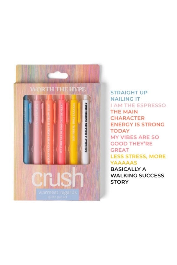 Crush Warmest Regard Quote Pen Set GIFT/OTHER DMMERCHANDISING WORTHTHEHYPE 
