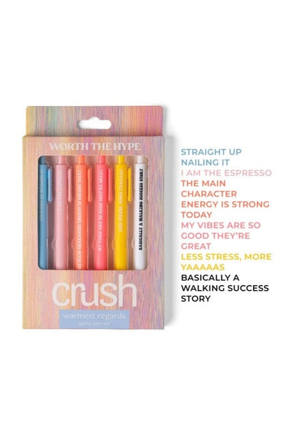 Crush Warmest Regard Quote Pen Set GIFT/OTHER DMMERCHANDISING WORTHTHEHYPE 