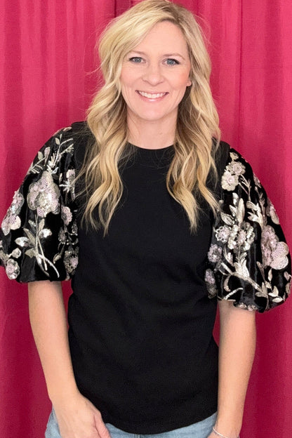 Short Sequin Sleeve Top JR TOP DRESSY EASEL 