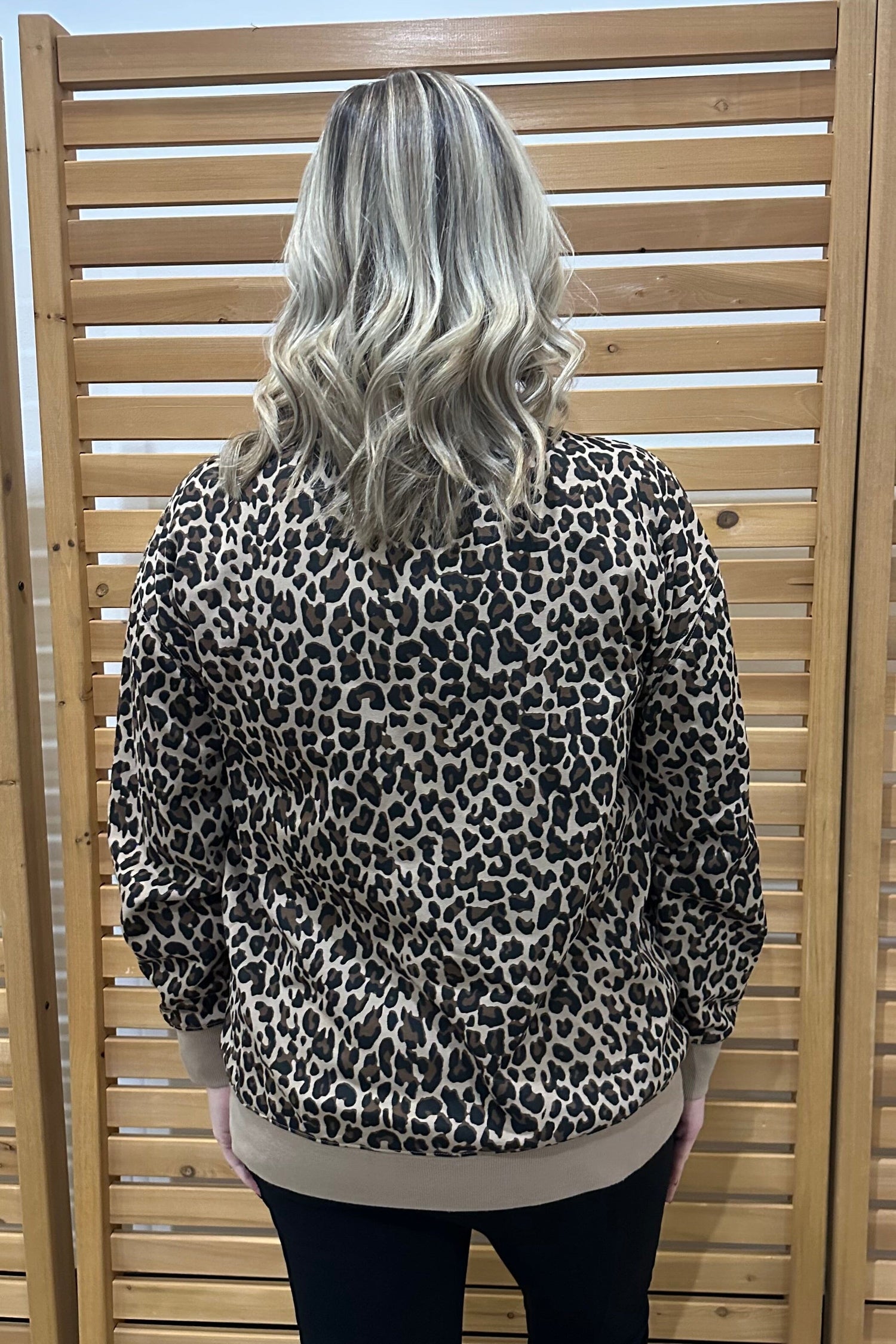 Long Sleeve Leopard Printed Mock Neck JRTOP CASUAL TOP SOUTHERN GRACE 