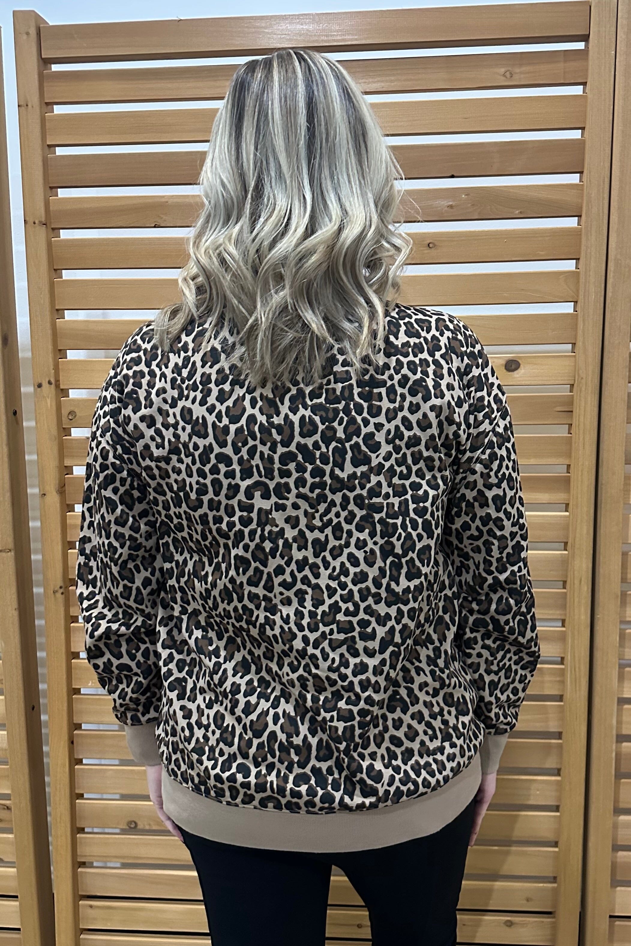 Long Sleeve Leopard Printed Mock Neck JRTOP CASUAL TOP SOUTHERN GRACE 