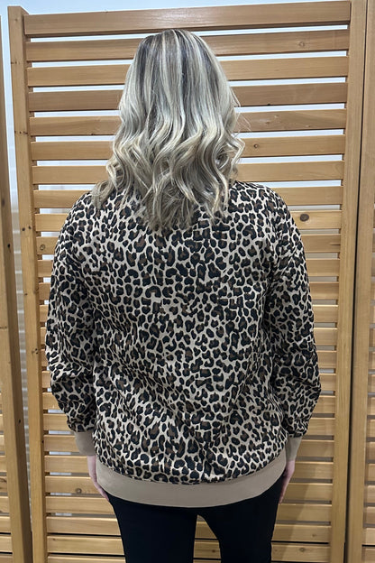 Long Sleeve Leopard Printed Mock Neck JRTOP CASUAL TOP SOUTHERN GRACE 