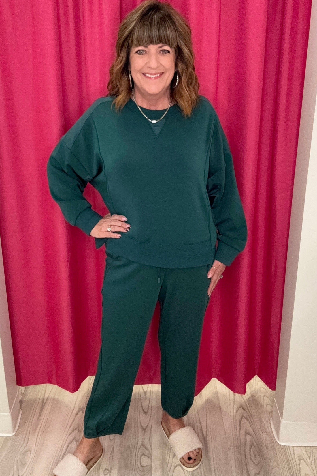 Long Sleeve Drop Shoulder V-Neck Sweater MISSY TOP SPECIAL LIVERPOOL 