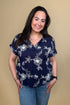 Cap Sleeve Button Down w/Collar & Embroidery MISSY TOP SPECIAL ZAC & RACHEL 