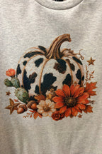 Cow Print Pumpkin Tee MISSY BASIC KNIT:~~Unassigned~~ 1/2PENNYBOU 