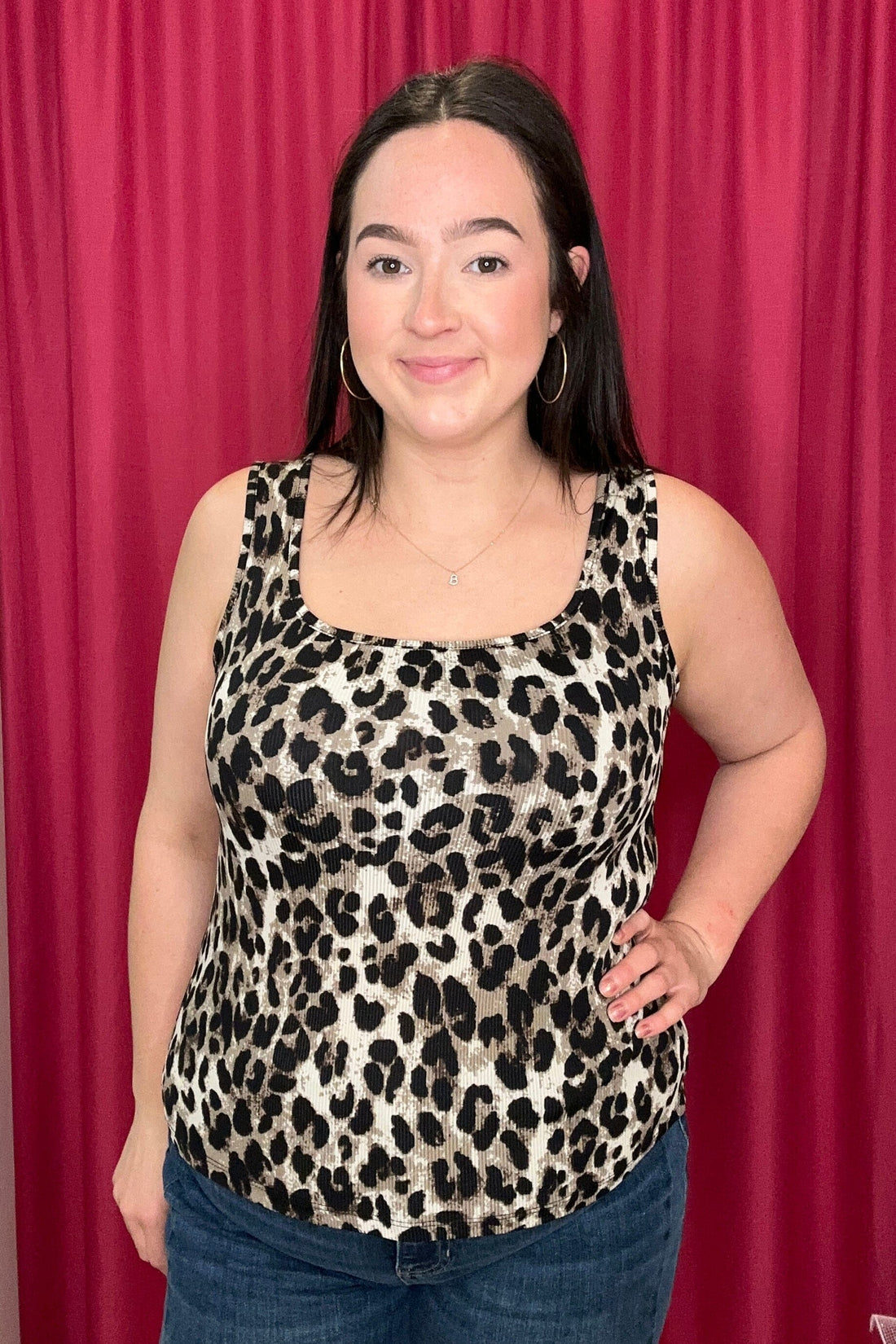 Square Neck Rib Knit Tank Top JRTOP CASUAL TOP SOUTHERN GRACE