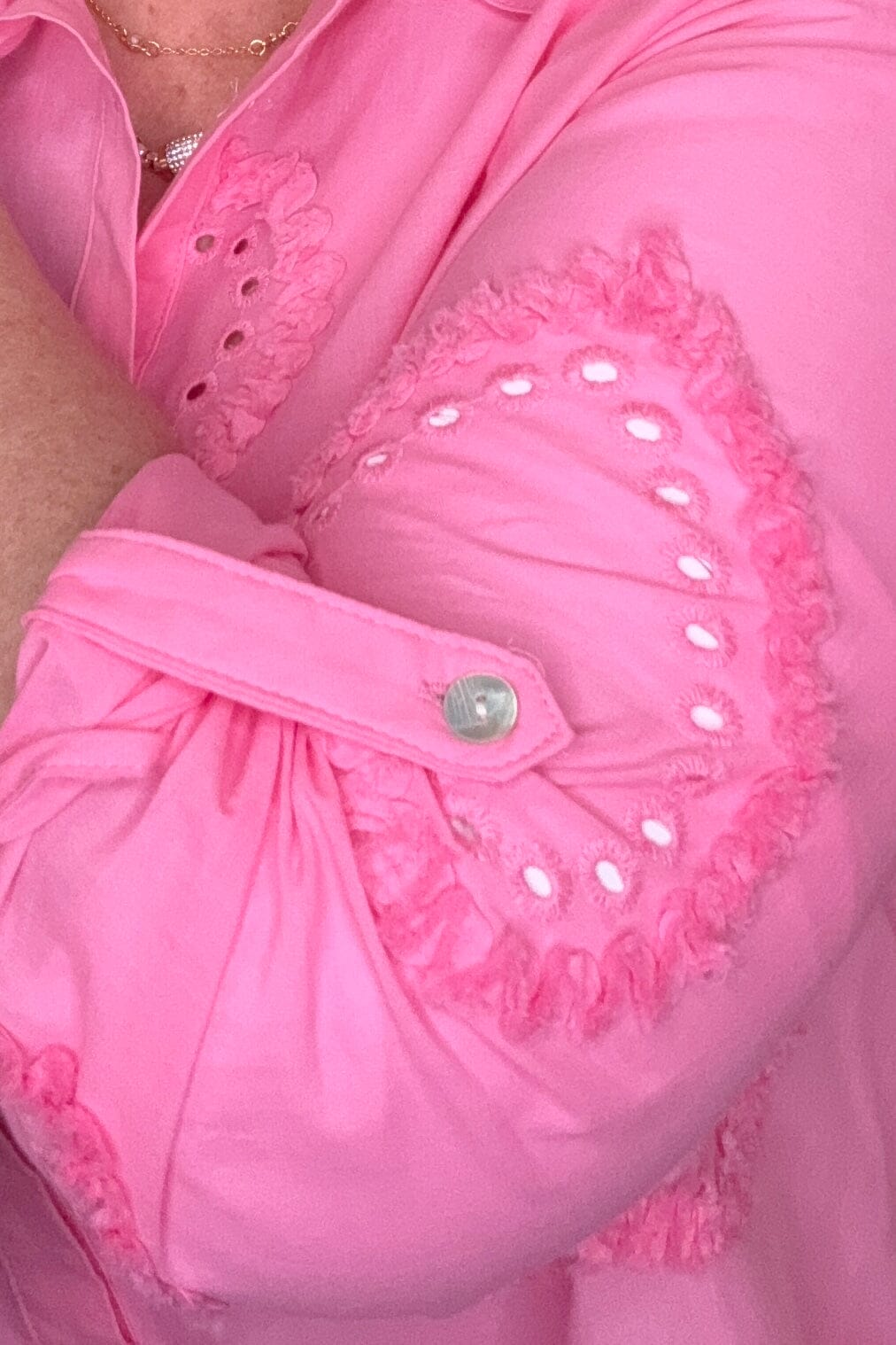 Long Sleeve Button Down w/Eyelet Hearts MISSY TOP SPECIAL CHARLIEB 