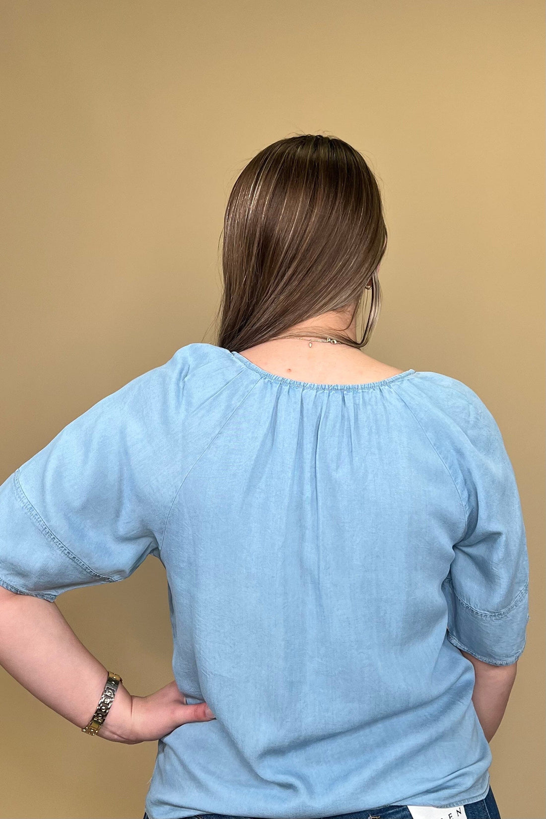 Short Sleeve w/Neck Tie MISSY TOP SPECIAL ZAC &amp; RACHEL 