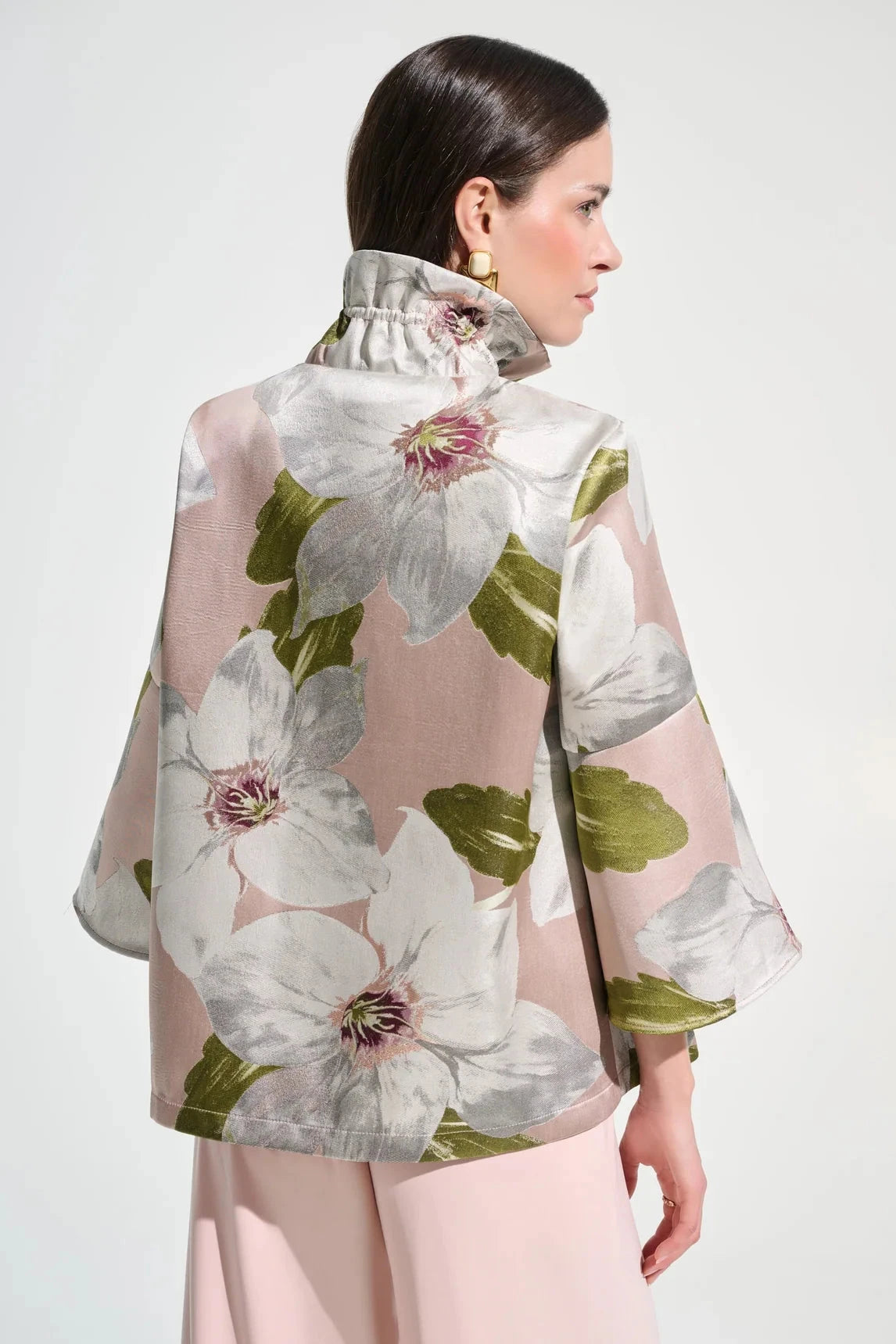 Floral Jacquard Trapeze Jacket w/Bell Sleeves MISSY TOP SPECIAL DREAMERS 
