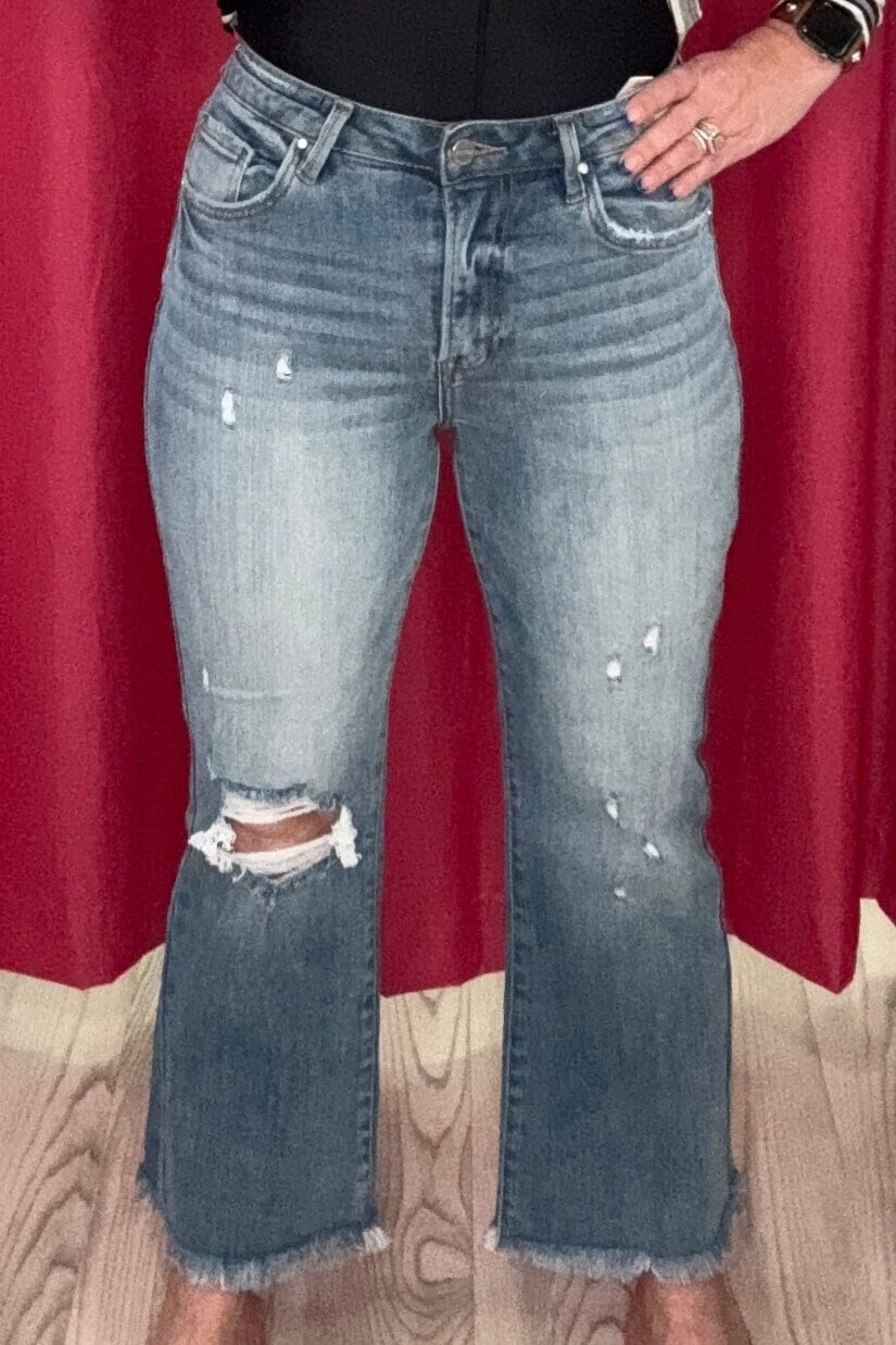 High Rise Crop FLare JEANS RISEN 