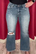 High Rise Crop FLare JEANS RISEN 
