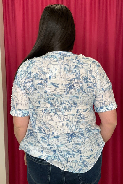 Short Sleeve Button Down w/ Eyelet MISSY TOP SPECIAL ZAC &amp; RACHEL 