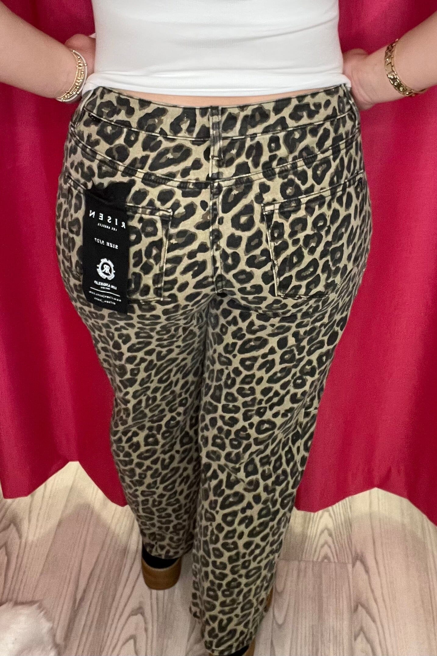 Leopard Print Slouchy Ankle Barrel Pants BOTTOMS RISEN 
