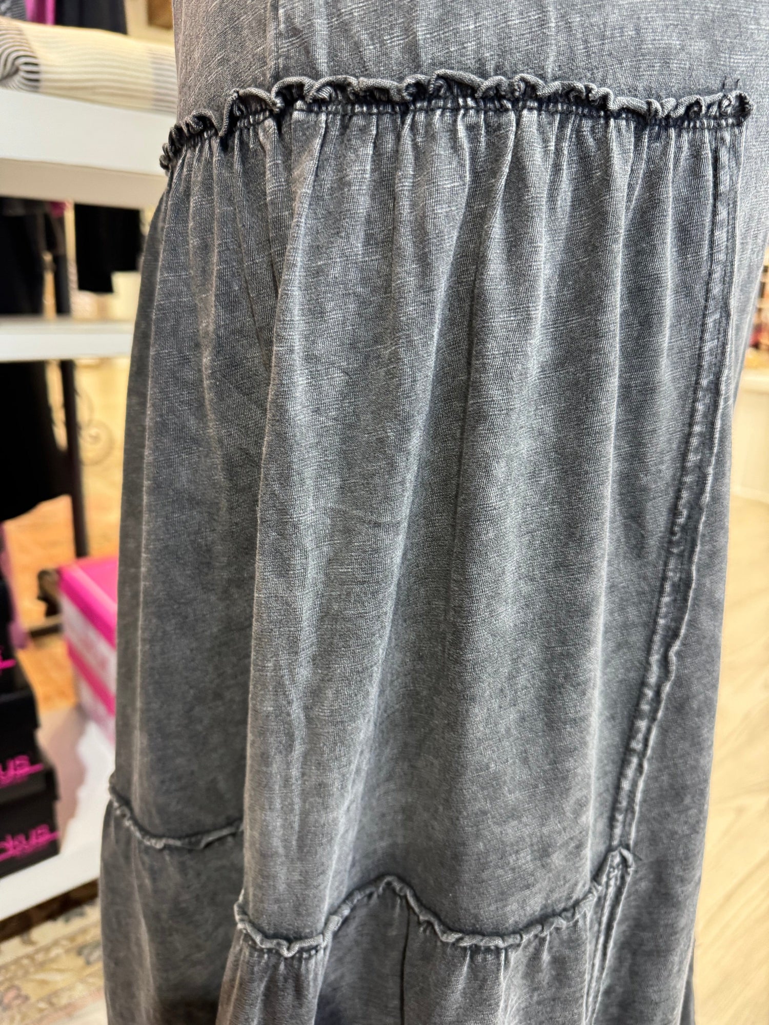 Mineral Washed Tiered Flowy Pants BOTTOMS EASEL 