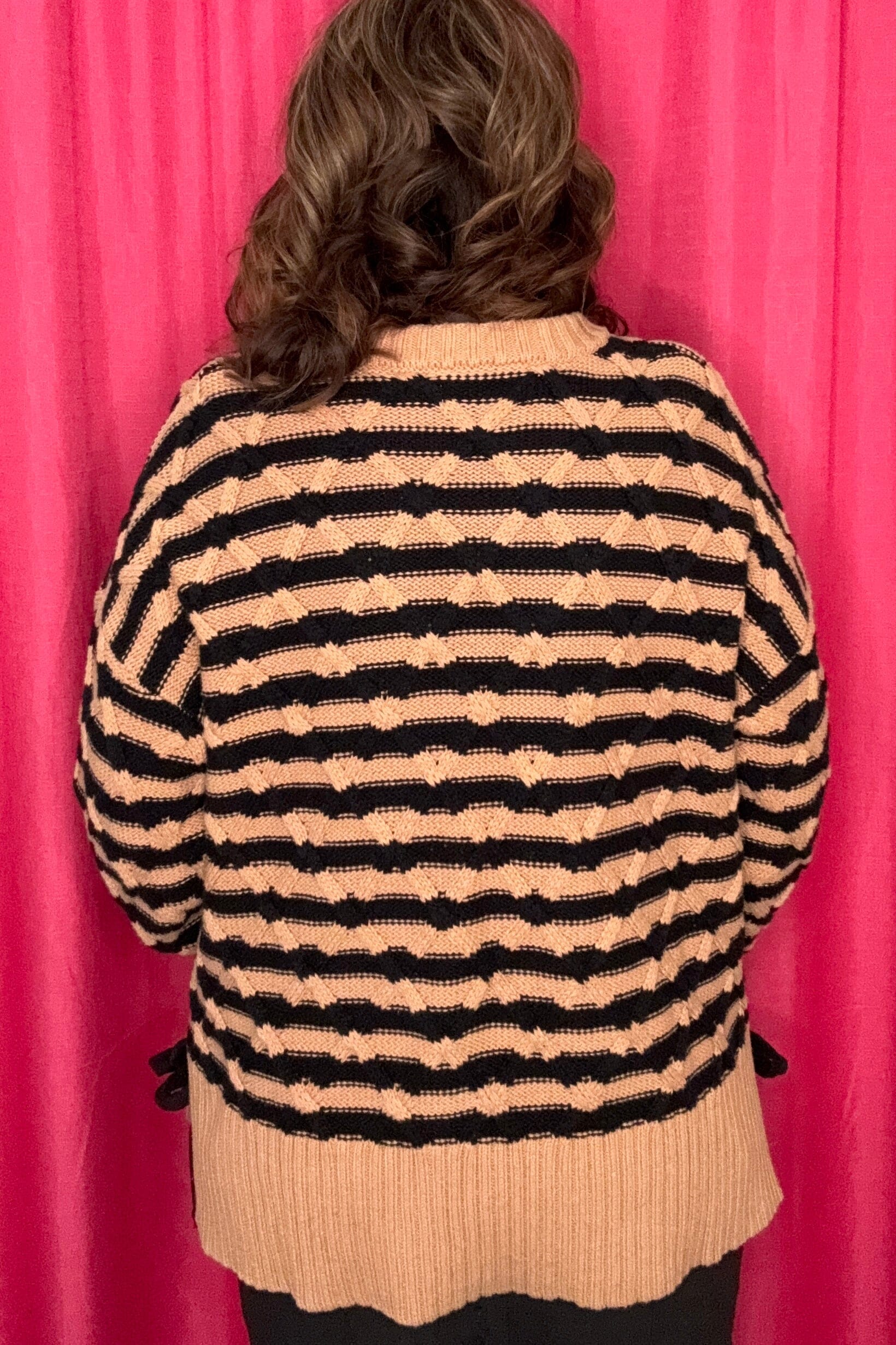 Long Sleeve Striped Sweater SWEATER KEREN HART 