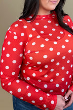 Kick Off Season Red Mesh MISSY BASIC KNIT:~~Unassigned~~ STERLINGKREEK 