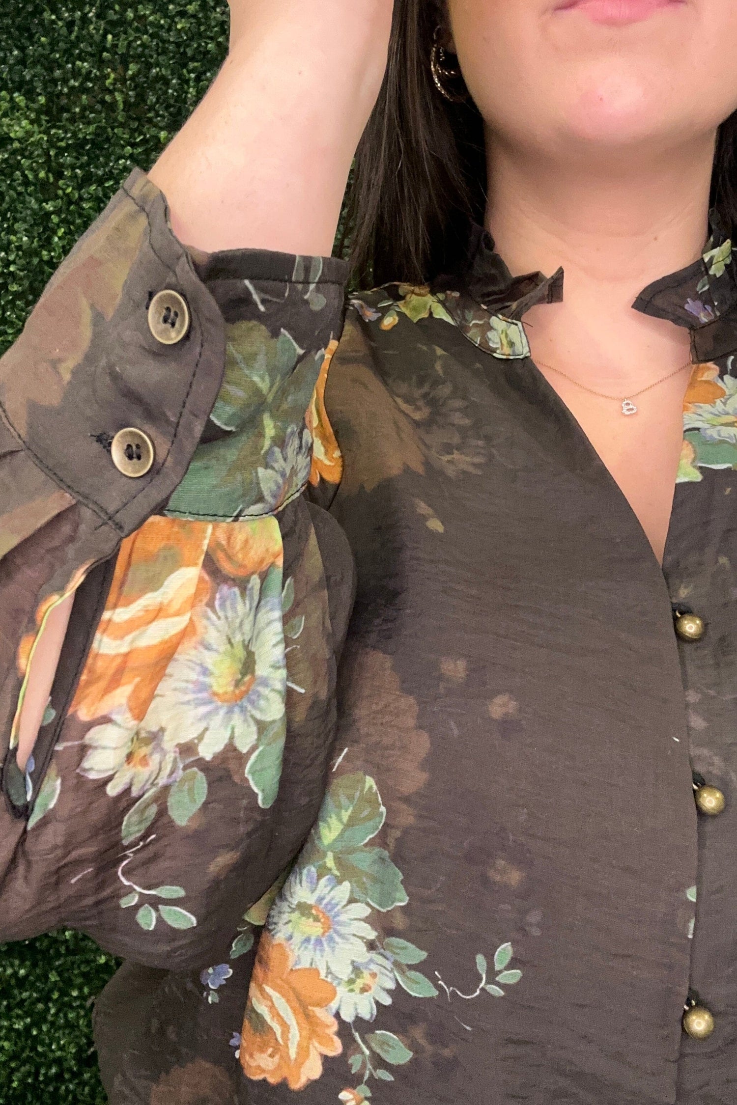 Long Sleeve Floral Printed Top JR TOP DRESSY ENTRO 