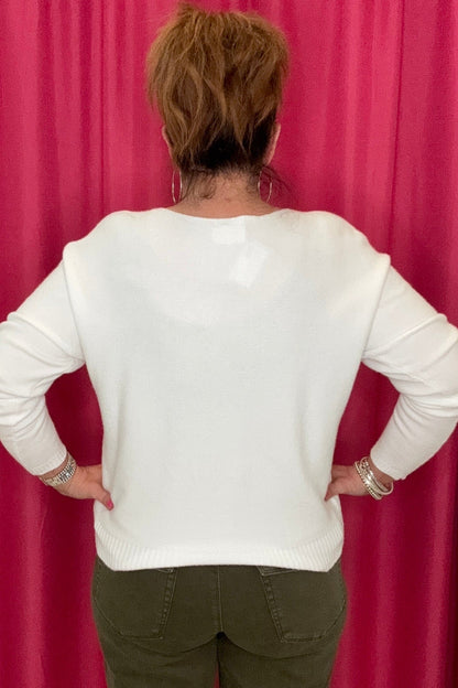 Soft Daisy Embroidered Sweater JRTOP CASUAL TOP ALLIE &amp; ROSE 
