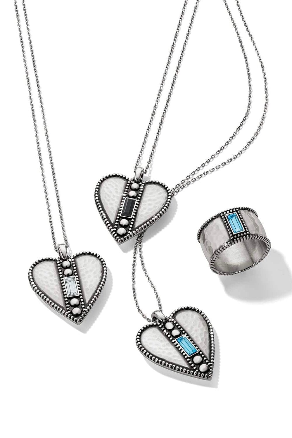 Pretty Tough Black Gem Heart Necklace BJEWELRY Brighton Collectables 