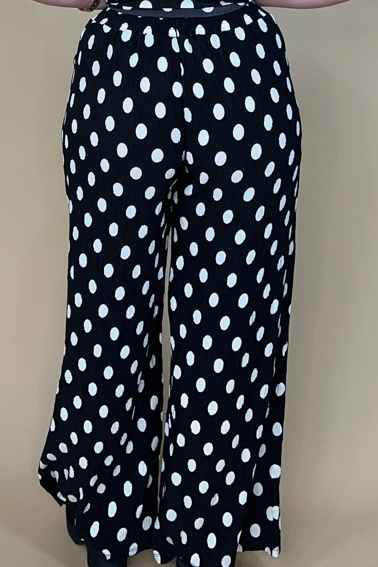 Wide Leg Polka Dot Pant w/Elastic Waist BOTTOMS SOUTHERN GRACE 