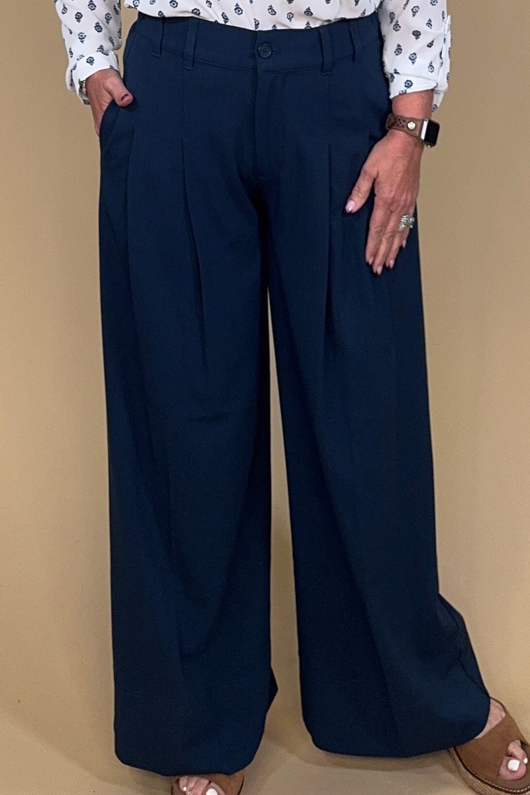 High Rise Pleated Wide Leg Trouser BOTTOMS LIVERPOOL