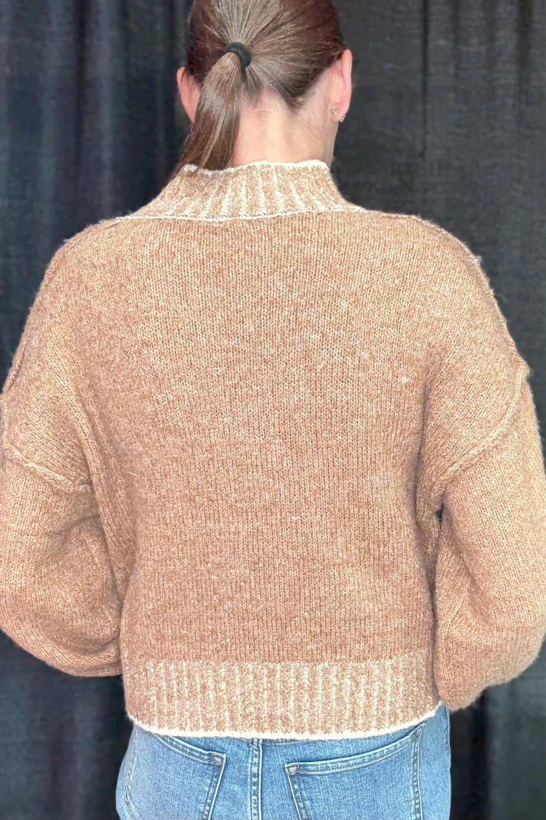 Long Sleeve Sweater w/Striped Edge SWEATER VERYJ 