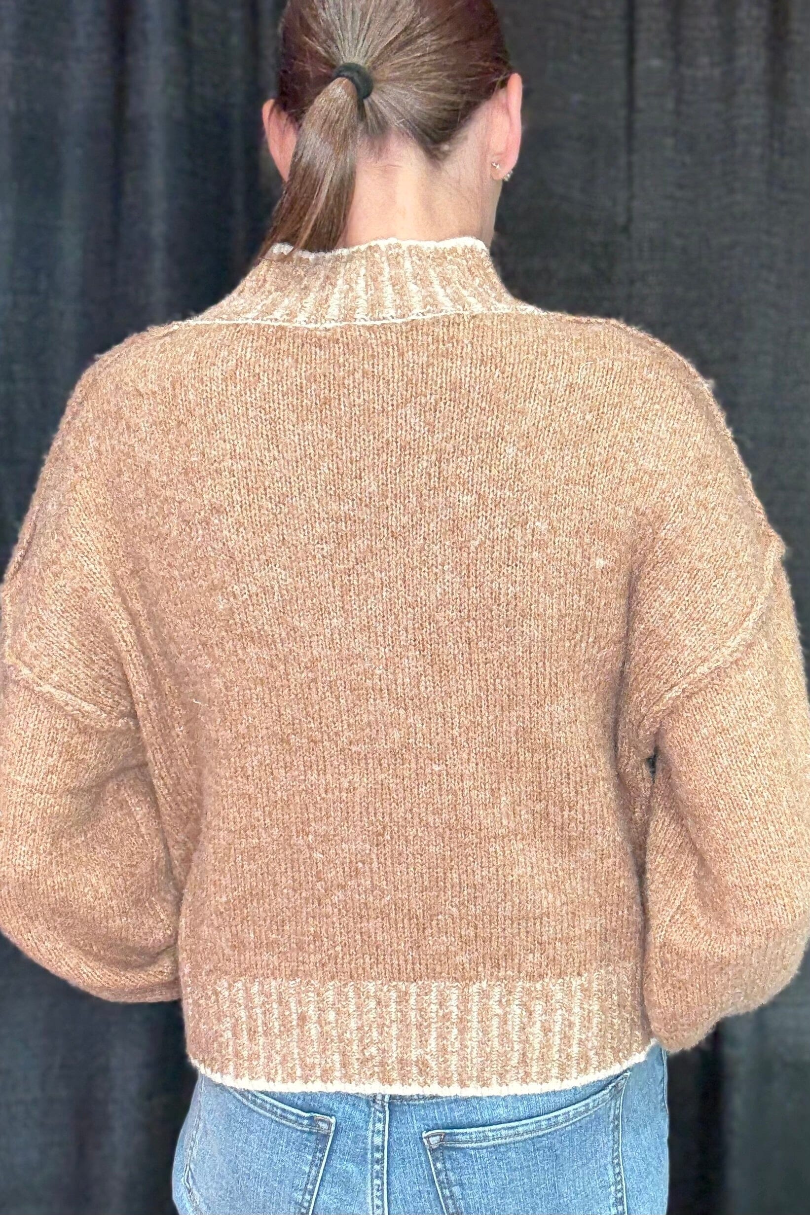 Long Sleeve Sweater w/Striped Edge SWEATER VERYJ 