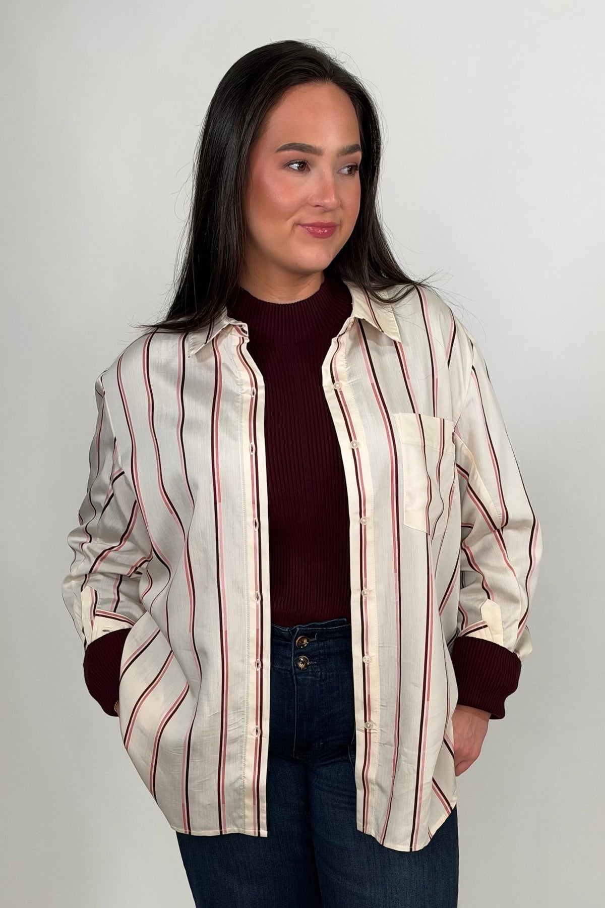 Oversized Shirt W/ Special Slv MISSY TOP SPECIAL TRIBAL 