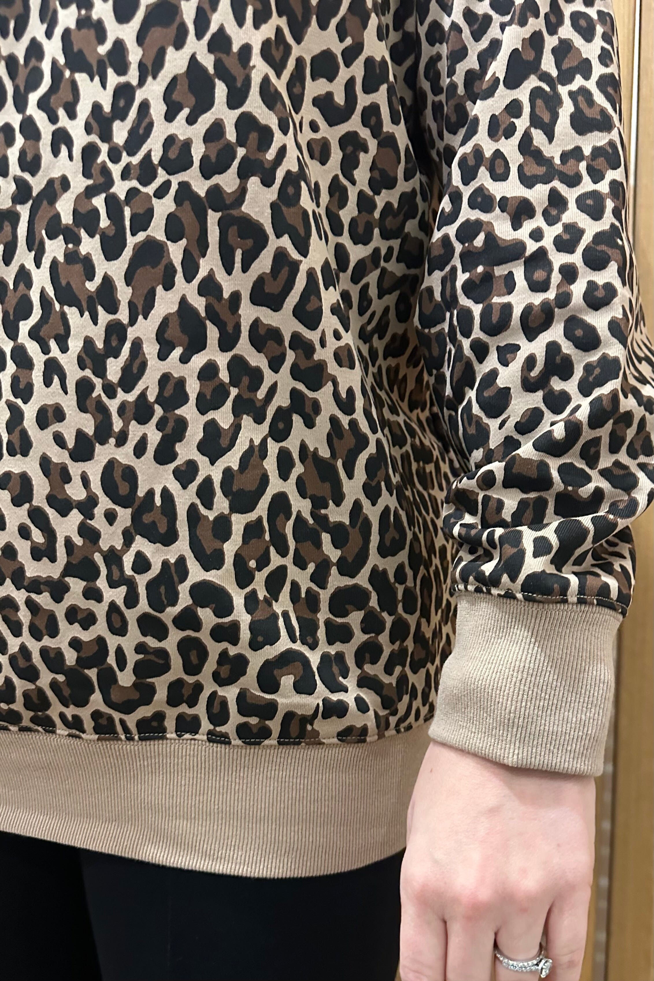 Long Sleeve Leopard Printed Mock Neck JRTOP CASUAL TOP SOUTHERN GRACE 