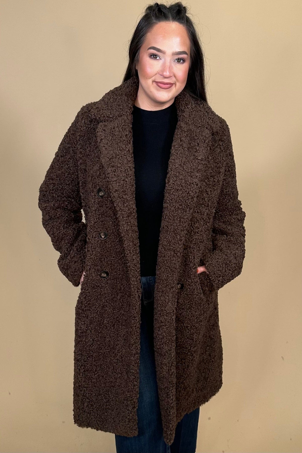 Double Breasted Teddy Bear Coat JACKET:~~Unassigned~~ LIVERPOOL 