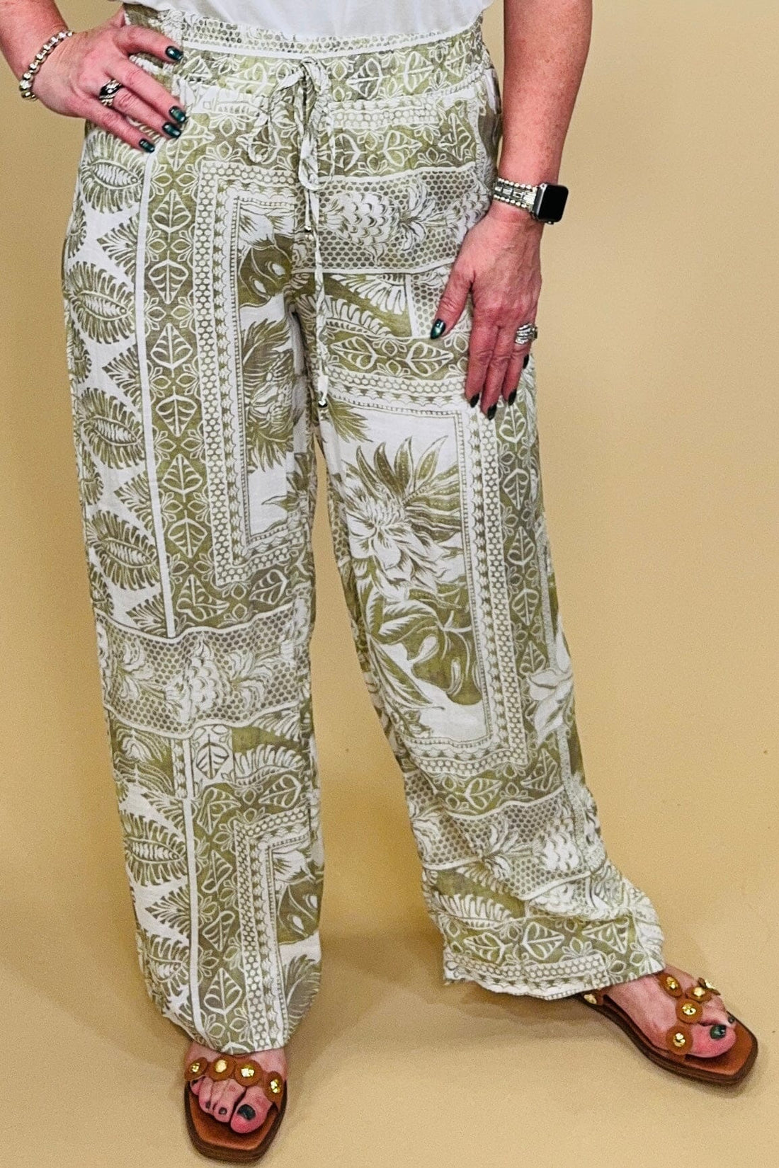 Printed Pull On Pant w/Drawcord BOTTOMS KEREN HART 
