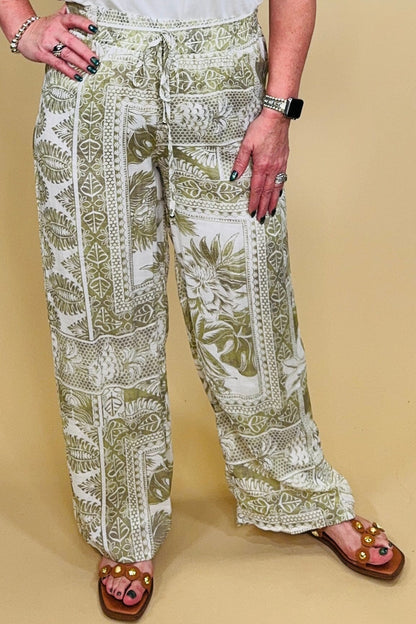 Printed Pull On Pant w/Drawcord BOTTOMS KEREN HART 