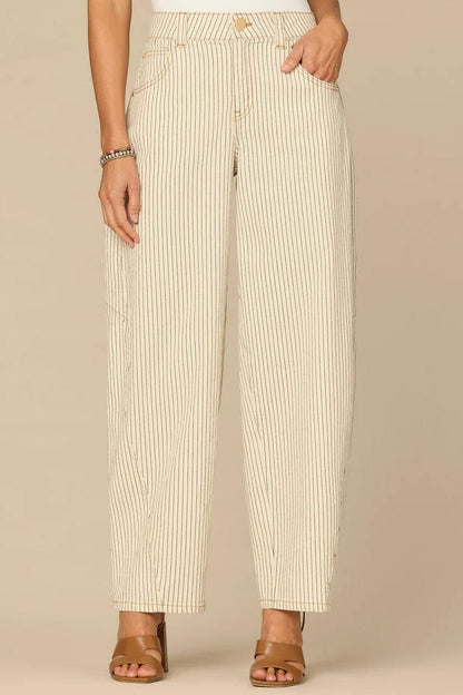 Ab Solution High Rise Barrel Leg w/Side Panels &amp; Snap Hem BOTTOMS DEMOCRACY 