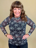 Spider Webs Mesh Top MISSY BASIC KNIT:~~Unassigned~~ JESS LEA 