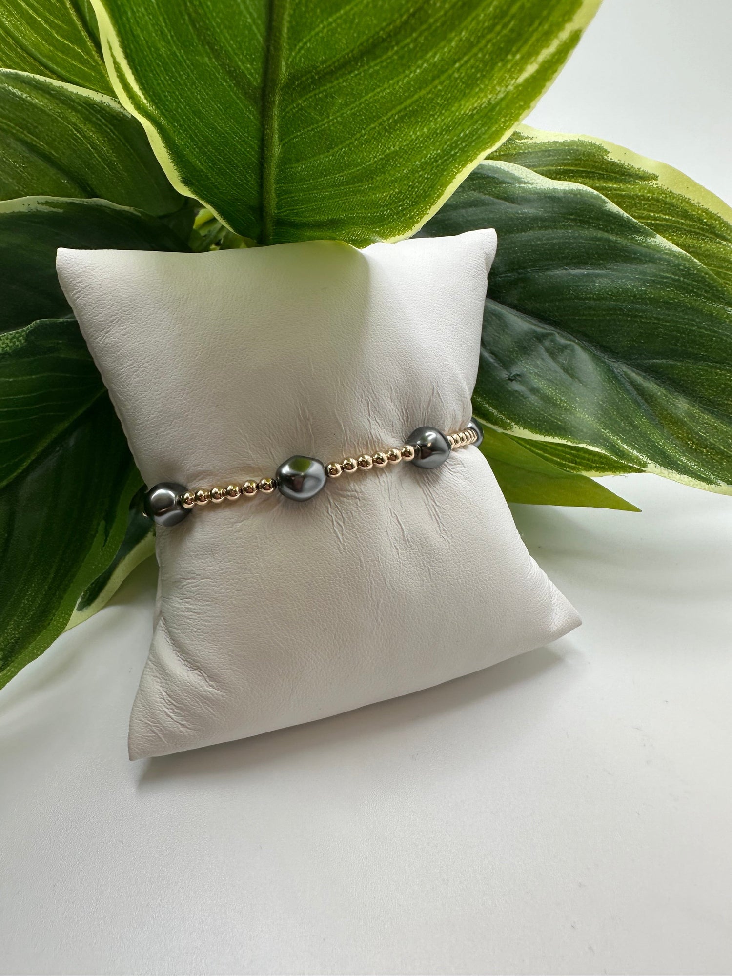 Enewton Admire Gold 3mm Bead Bracelet- Dark Grey JEWELRY ENEWTON 