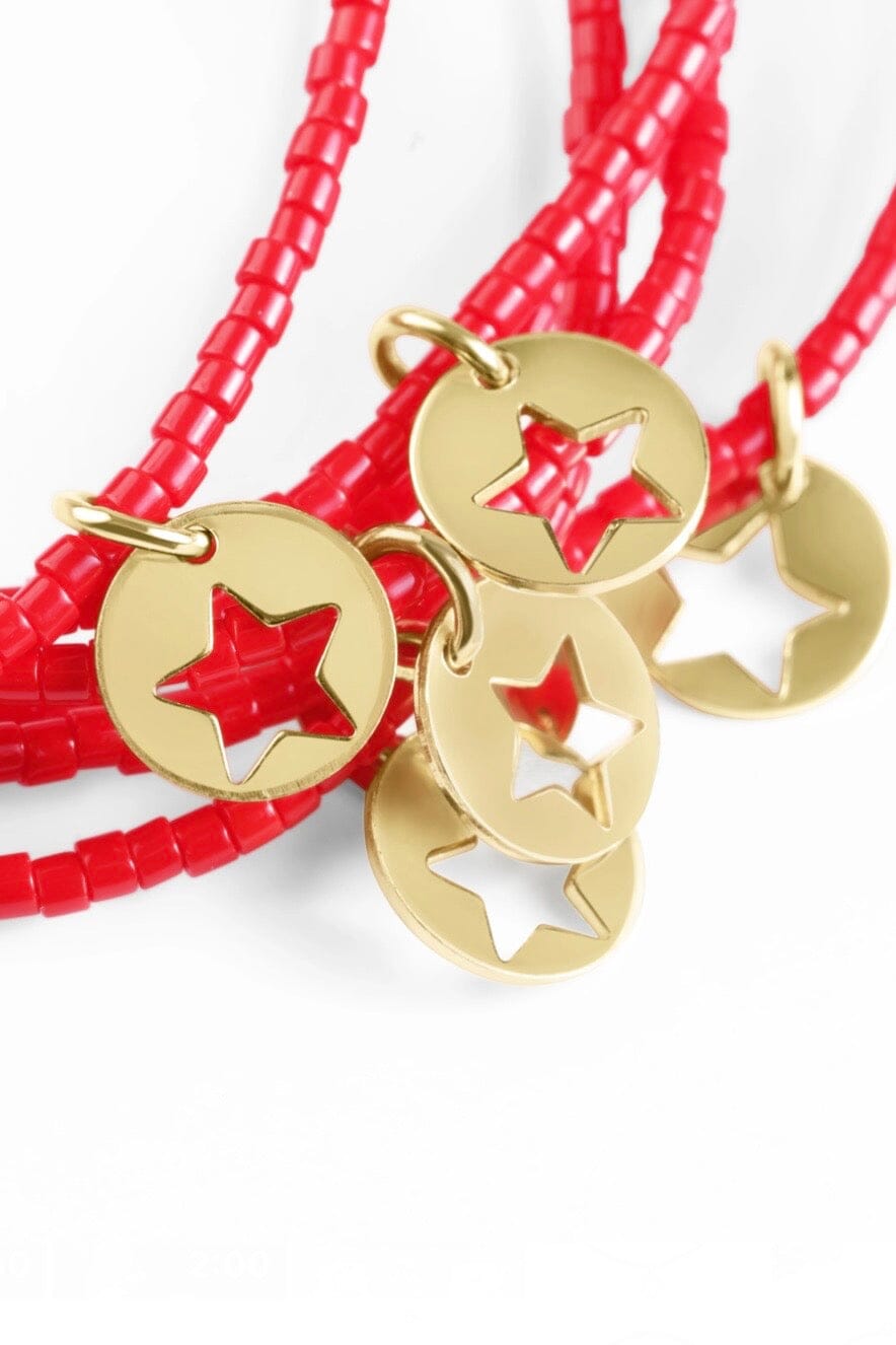 Extends Hope Classic Bracelet- Red Star- Small Gold Disc JEWELRY ENEWTON 