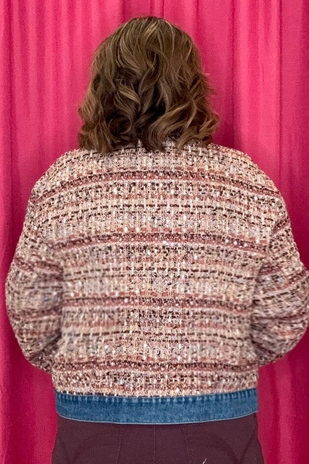 Mix Media Plaid Jacket w/Denim Inserts OUTFIT COMPLETER TRIBAL 