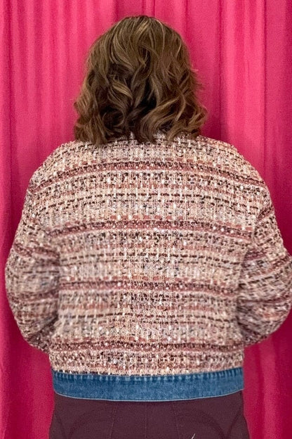 Mix Media Plaid Jacket w/Denim Inserts OUTFIT COMPLETER TRIBAL 