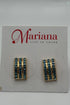 Stud Earrings with Embellished Slide Rectangles in "Aquamarine" - Yellow Gold BETTERBRANDJEWELRY MICHALSMARIANA 