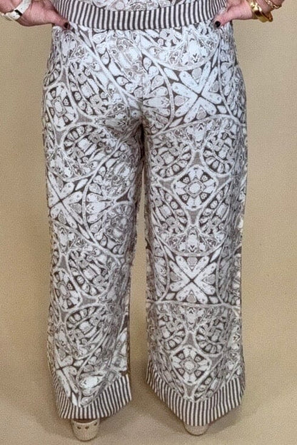 Printed Pull On Pant w/Bow BOTTOMS SHE&amp;SKY 