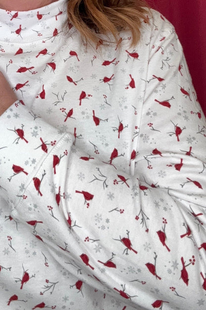 Long Sleeve Mock Neck w/Cardinals MISSY TOP SPECIAL SOUTHERN LADY 