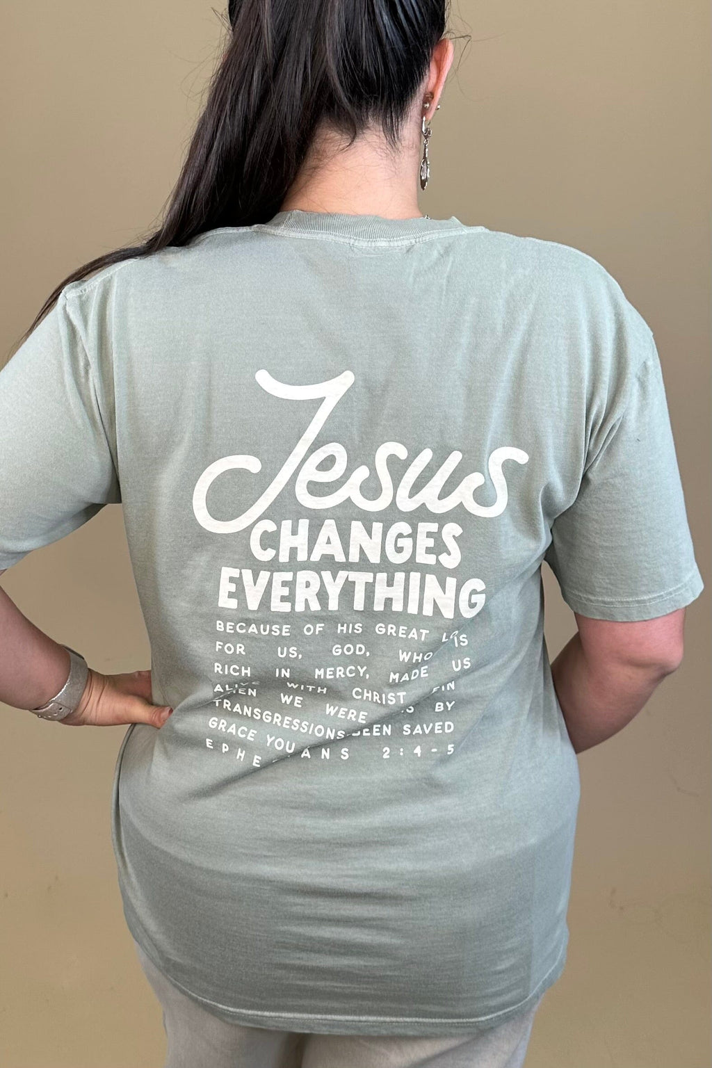 Jesus Changes Everything Tee MISSY BASIC KNIT:~~Unassigned~~ DEARHEART 