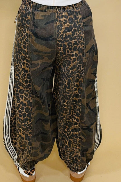 Pull On Camo Pants w/Mixed Media BOTTOMS POL CLOTHING 