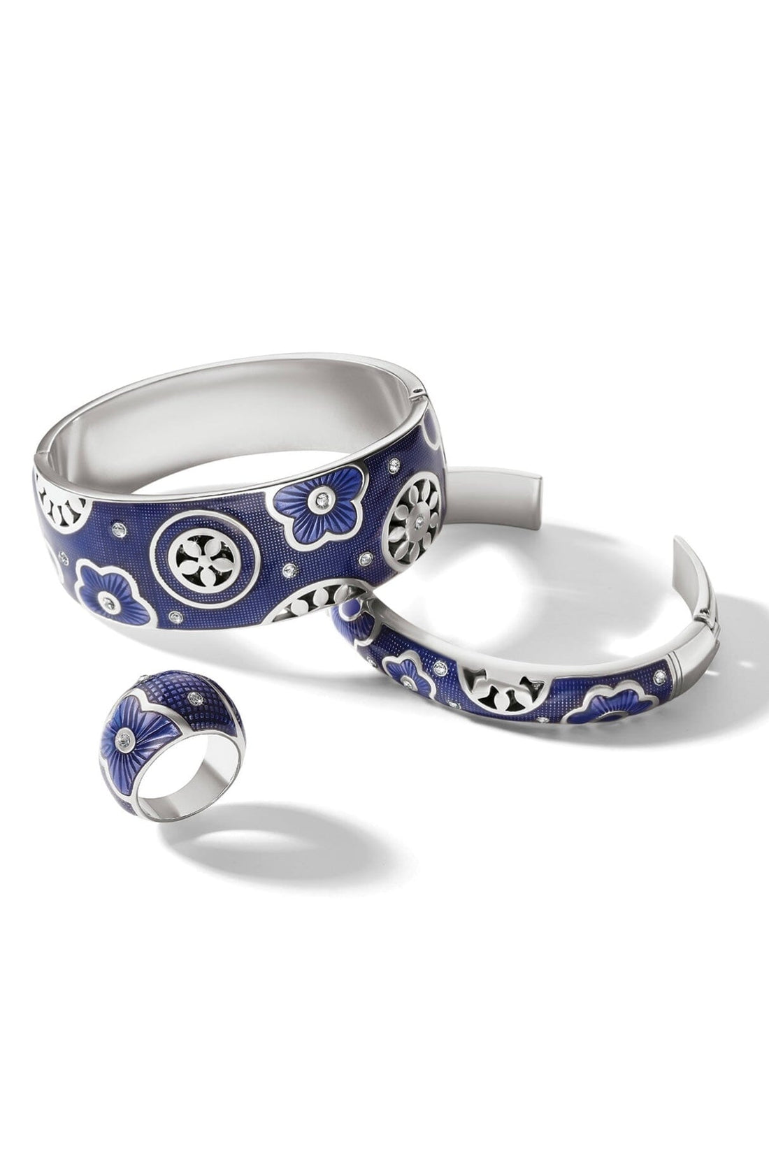 Flora Blue Double Hinge Bangle BJEWELRY LEEGIN-BRIGHTON 