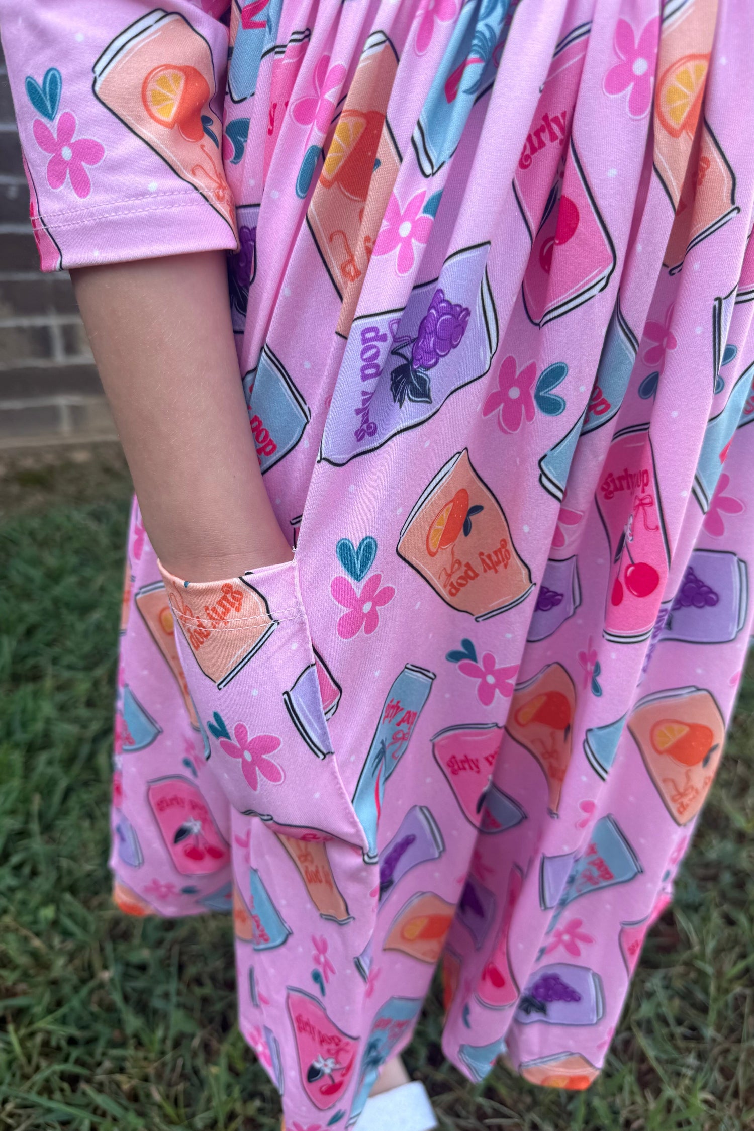 Girly Pop 3/4 Sleeve Pocket Twirl Dress GIFT/OTHER MILA &amp; ROSE 