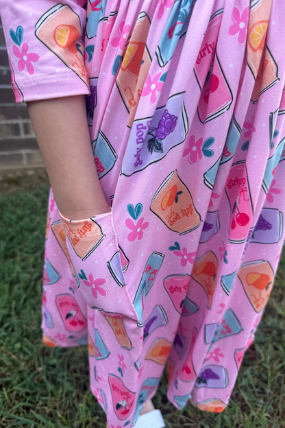 Girly Pop 3/4 Sleeve Pocket Twirl Dress GIFT/OTHER MILA &amp; ROSE 