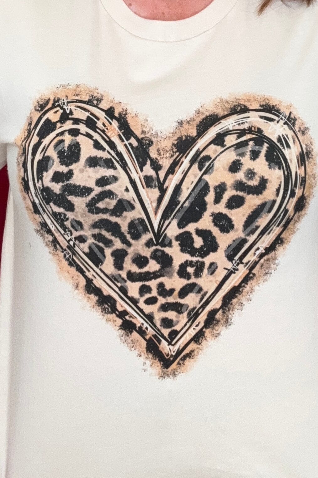 Leopard Heart T-Shirt MISSY BASIC KNIT REBELROSE/ATTITUDETEES 