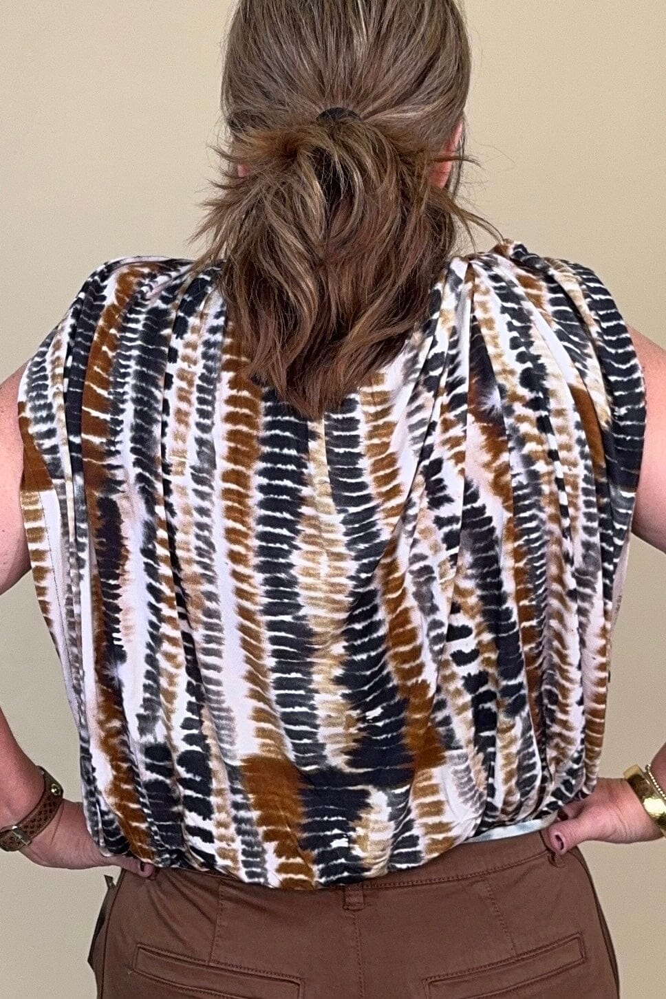 Sleeveless Draped Knit Top w/ Shoulder Pad MISSY TOP SPECIAL LIVERPOOL 